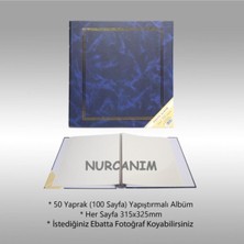 Angelphoto  50 YAPRAK[100 SAYFA]31X32CM Dış Ebatı 33X35CM Ciltbezli Manyetik Yapışkanlı Fotoğraf Albümü Lacivert