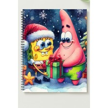 Black-One Sünger Bob  A5 Metal Spiralli Çizgisiz Kalın Bristol Kapak Sünger Bob Defter