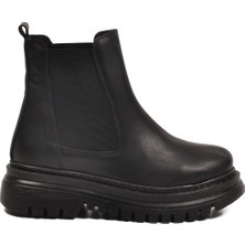 Ayakmod Siyah Cilt Kadın Bot 473093 Z