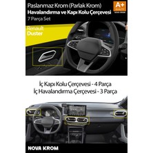 Nova Krom Renault Duster Krom Havalandırma ve Iç Kapı Kolu Çerçevesi 7 Prç. 2024 Üzeri (Parlak Krom)