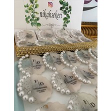 Siyah Lale Incili Epoksi Magnet Paketli Nikah, Söz, Nişan Hediyelik - 75 Adet