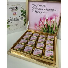 Siyah Lale Baskılı Kutulu Çikolata  Nikah, Söz, Nişan Hediyelik - 200 Adet