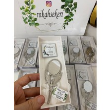 Siyah Lale Metal Kına Ayna ve Çikolata Nikah, Söz, Nişan, Kına Hediyelik - 50 Adet