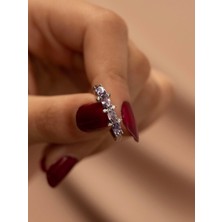 Xuping Mor Zirkon Taşlı Özel Seri Gümüş , Gri Renk Ayarlanabilir Çelik Yüzük