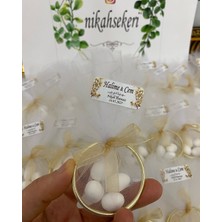 Siyah Lale Halka Nikah Şekeri Fıstık Şekerli Söz, Nişan Hediyelik - 25 Adet