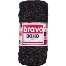 Bravo Boho Sim Polyester Makrome 270M Siyah Renkli Simli