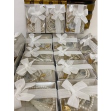 Siyah Lale Inci Tesbih ve Epoksi Set Nikah, Söz, Nişan Hediyelik - 75 Adet