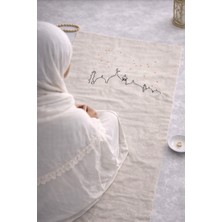 Perde Plus Minimal Işlemeli Keten Seccade Namazlık - Çeyizlik Hediyelik Çanta Seccadesi