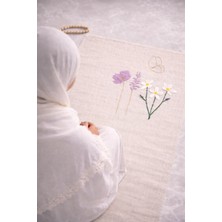 Perde Plus Minimal Işlemeli Keten Seccade Namazlık - Çeyizlik Hediyelik Çanta Seccadesi