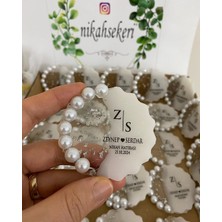 Siyah Lale Incili Epoksi Magnet Paketli Nikah, Söz, Nişan Hediyelik - 75 Adet