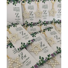 Siyah Lale Inci Yıldız Anahtarlık Bebek, Nikah, Söz, Nişan Hediyelik - 100 Adet