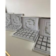 Siyah Lale Baskılı Kutulu Çikolata  Nikah, Söz, Nişan Hediyelik - 75 Adet