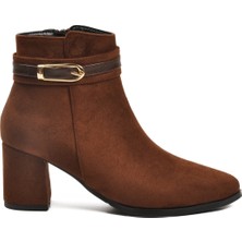 Ayakmod Kahve Süet Topuklu Içi Kürklü Kadın Bot 547815 Z