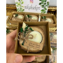 Siyah Lale Kutulu Kütük Mum Nikah, Söz, Nişan Hediyelik - 50 Adet