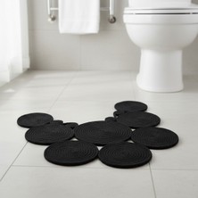 Comfort Craft Jüt Çift Taraflı Klozet Önü Paspası| Siyah |  Yıkanabilir Banyo Paspası | Leke Tutmaz