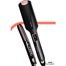 Feyza Design Dijital Ekranlı Turmalin Keratin Seramik Geniş Plakalı Saç Düzleştirici