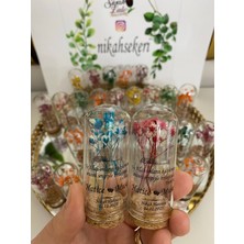 Siyah Lale Cam Fanus Karışık Cipso Çiçekli ve Fıstık Şekerli Nikah, Söz, Nişan Hediyelik - 50 Adet