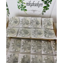 Siyah Lale Incili Epoksi Magnet Paketli Nikah, Söz, Nişan Hediyelik - 75 Adet