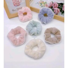 Efna Store Inci Detaylı Tüylü Peluş 11 cm Simit Toka(1 Adet)