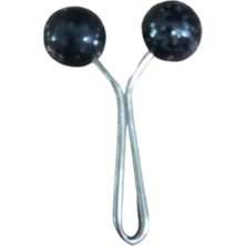 Easera Ticaret Eşarp Klipsi Top Model Simli Siyah 1 Adet