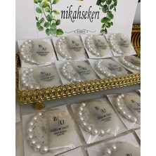 Siyah Lale Incili Epoksi Magnet Paketli Nikah, Söz, Nişan Hediyelik - 100 Adet