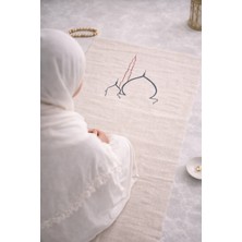 Perde Plus Minimal Işlemeli Keten Seccade Namazlık - Çeyizlik Hediyelik Çanta Seccadesi