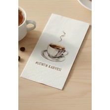 Günün Kahvesi Desenli 16'lı Çift Katlı Lüks Kağıt Peçete