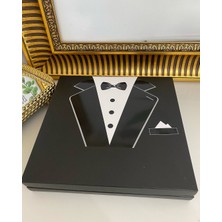 Siyah Lale Baskılı Kutulu Çikolata  Nikah, Söz, Nişan Hediyelik - 150 Adet