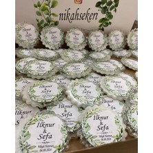 Siyah Lale Epoksi Magnet Simli Paketli Nikah, Söz, Nişan Hediyelik - 100 Adet