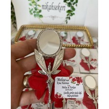 Siyah Lale Metal Kına Ayna Hediyelik Kına Gecesi - 25 Adet