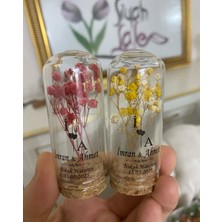 Siyah Lale Cam Fanus Karışık Cipso Çiçekli ve Fıstık Şekerli Nikah, Söz, Nişan Hediyelik - 75 Adet