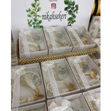 Siyah Lale Inci Tesbih ve Epoksi Set Nikah, Söz, Nişan Hediyelik - 75 Adet