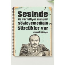 Black-One Cemal Süreyya  A5 Metal Spiralli Çizgisiz Kalın Bristol Kapak Cemal Süreyya  Defter