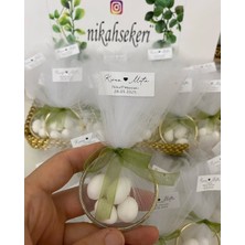 Siyah Lale Halka Nikah Şekeri Fıstık Şekerli Söz, Nişan Hediyelik - 75 Adet