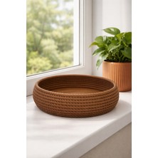 Alpin Hasır Görünümlü Ip Desenli Kase – Şık Dekoratif Sunum ve Düzenleme Kasesi / Organik