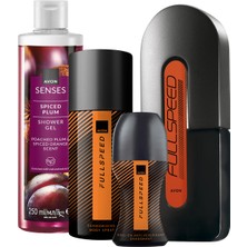 Avon Full Speed (Eski Şişe) Erkek Parfüm Deodorant Rollon ve Duş Jeli Dörtlü Paket