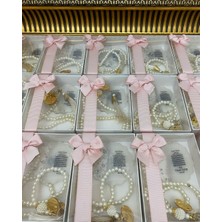 Siyah Lale Inci Tesbih ve Epoksi Set Nikah, Söz, Nişan Hediyelik - 75 Adet