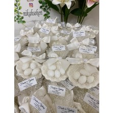 Siyah Lale Istiridye Fıstık Şekerli Nikah, Söz, Nişan Hediyelik - 25 Adet