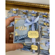 Siyah Lale Minik Kuran ve Inci Tesbih Set Bebek, Nikah, Söz, Nişan Hediyelik - 50 Adet