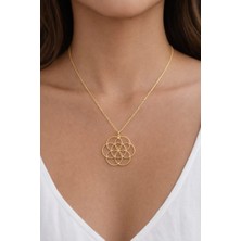 Feyz Tasarım Lotus Beyaz Taşlı Kolye