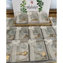 Siyah Lale Inci Tesbih ve Epoksi Set Nikah, Söz, Nişan Hediyelik - 50 Adet