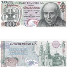 Lidya Koleksiyon Meksika 10 Pesos - 1974 - Çil