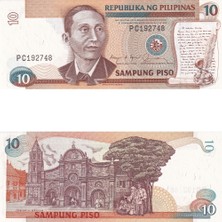 Lidya Koleksiyon Filipinler 10 Piso - 1985 - Çil