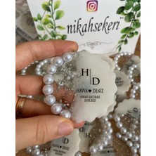 Siyah Lale Incili Epoksi Magnet Paketli Nikah, Söz, Nişan Hediyelik - 100 Adet