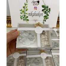 Siyah Lale Epoksi ve Mantar Şişe Kalp Şekerli Set Nikah, Söz, Nişan Hediyelik - 50 Adet