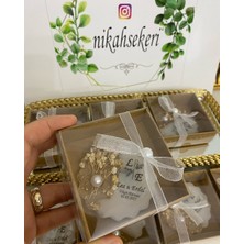 Siyah Lale Çiçekli Epoksi Magnet Kutulu Nikah, Söz, Nişan Hediyelik - 25 Adet