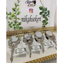 Siyah Lale Metal Kına Ayna Hediyelik Kına Gecesi - 50 Adet