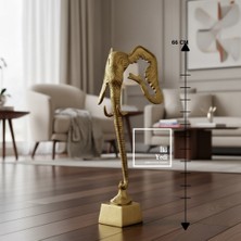 İki Yedi Konsept Richard 66 cm Gold Metal Fil Başı Heykel 66 cm Sanatsal Dekoratif Obje Ev Ofis Için Güçlü Tasarım