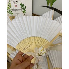 Siyah Lale Ahşap Yelpaze Kına, Nikah, Söz, Nişan Hediyelik - 75 Adet