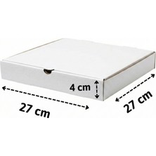 Koli Center Pizza Kutusu 27X27X4 (E-Bst / Beyaz) (100 Adet)